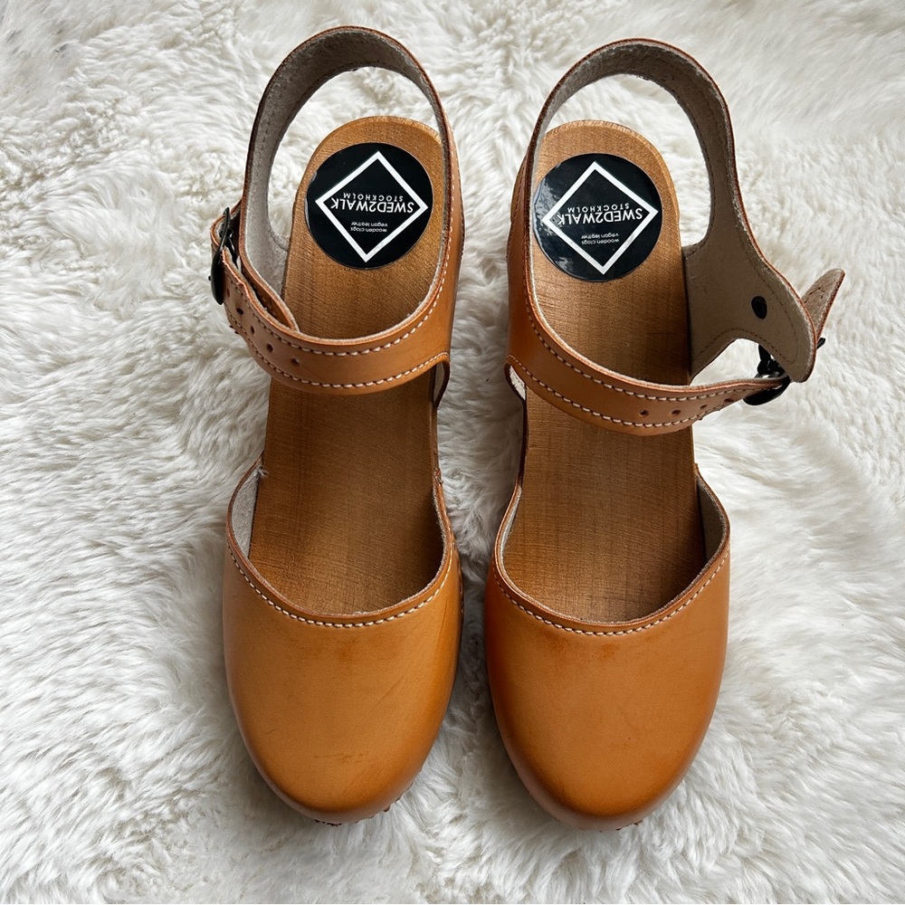 Swed2walk Vegan Leather Estelle Scandi Girl Swedish Clogs Cottagecore Lagenlook - Picture 2 of 5